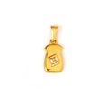 Ciondolo toast dorato con una pietra di zirconia quadrata in una montatura a castone - Stile Toast con Strass (TH16) / Oro