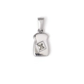 Silver stainless steel pendant with a central square clear gemstone in a sleek design - Rhinestone Inlaid Toast Style (TH16) / Steel