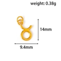 Golden Taurus zodiac pendant in stainless steel, 14mm height with 0.38g weight details - Taurus (XZK02) / Gold