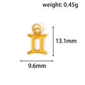 Gold-tone Gemini zodiac pendant in polished finish with precise dimensions - Gemini (XZK03) / Gold