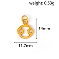 Golden Cancer zodiac pendant necklace accessory in stainless steel, 14mm dainty design - Cancer (XZK04) / Gold