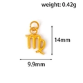 Colgante signo zodiaco Virgo dorado 14mm x 9,9mm accesorio de acero inoxidable - Virgo (XZK06) / Dorado