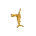 Close-up of a detailed swordfish pendant in polished 24K gold-plated stainless steel - Dolphin (Pendant Only (Without Chain)) (GVN02) / Gold