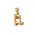 Detailed close-up of 24K gold plated music note pendant with polished 3D rounded finish - Musical Note (Pendant Only (Without Chain)) (GVN03) / Gold