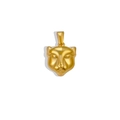 Macro shot of 24K gold plated leopard head pendant featuring matte brushed metal textures - Fox Head (Pendant Only (Without Chain)) (GVN08) / Gold
