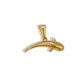 Macro detail of whale shark pendant in 24K gold plated stainless steel with dotted texture - Whale Shark (Pendant Only (Without Chain)) (GVN12) / Gold