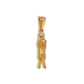 Detail of 24K gold plated stainless steel climbing cat pendant with a single zircon stone - Fox/Cat (Pendant Only (Without Chain)) (GVN13) / Gold