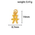 Colgante del zodiaco en oro pulido con forma de símbolo, peso 0.41g y 14mm alto - Piscis (XZK12) / Dorado
