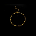 Elegant gold-plated stainless steel anklet featuring unique tennis racket charms and clasp - Tennis Racket Style (JL01) / Gold