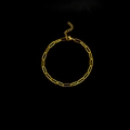Golden paperclip chain anklet with lobster clasp and adjustable extension link - Paperclip Chain Style (JL02) / Gold