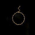 Chic golden wave chain anklet with adjustable lobster clasp and leaf accent - Petal Wave Style (JL03) / Gold