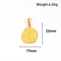 Dettaglio del ciondolo a conchiglia placcato oro 24k con dimensioni 22x17mm e peso 4,04g - Stile Conchiglia (AT01-Oro)