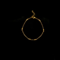 Elegant gold stainless steel anklet with bead charms and adjustable lobster clasp - Beaded Thin Chain Style (JL04) / Gold