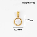Détail d'un pendentif rond en nacre plaqué or 24 carats avec des bords perlés fins - Style Rond à Bord Perlé (CT13) / Or
