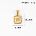 Vue détaillée du pendentif papillon plaqué or 24 carats avec incrustation en nacre - Style Carré Papillon (CT12) / Or