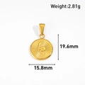 Detailed view of 24k gold-plated snake coin pendant with size and weight dimensions - Snake Coin Style (AT06-Gold)