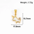 Détails du pendentif licorne plaqué or 24K avec nacre blanche et ses dimensions - Style Forme Licorne (CT11) / Or