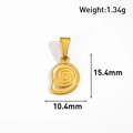 Macro detail of 24k gold plated stainless steel snail shell pendant with measurements - Snail Shell Style (AT08-Gold)