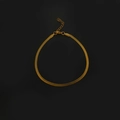 Minimalist gold plated snake chain anklet with adjustable lobster clasp on black background - Snake Chain Style (JL07) / Gold