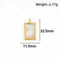 Détail du pendentif rectangulaire plaqué or 24 carats avec incrustation nacre blanche - Style Rectangle (CT06) / Or