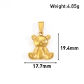 Dettaglio ciondolo a forma di orso placcato oro 24k con dimensioni e peso esatti - Stile Orso Seduto (BT03) / Oro