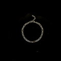 Elegant gold paperclip chain bracelet with adjustable lobster clasp on black background - Paperclip Chain Style (JL02) / Silver