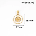 Vue macro d'un pendentif nœud celtique plaqué or 24K avec incrustation nacre blanche - Style Rond Nœud Celtique (CT01) / Or
