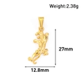 Detailed view of 24k gold-plated leopard pendant with dimensions 27mm by 12.8mm - Leopard Style (BT08) / Gold