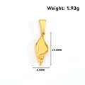 Macro detail of conch pendant showing dimensions 19.8mm height and 8.5mm width - Conch (DY06) / Gold