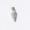 Polished silver ice cream cone pendant charm for DIY necklaces and vintage jewelry making - Ice Cream (H01) / Steel