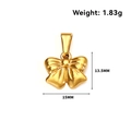 Detailansicht des polierten Goldbogen-Anhängers mit Maßen von 13,5 mm x 15 mm und 1,83 g - Flache Schleife (DN04) / Gold