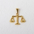 Pendaglio bilancia della giustizia in acciaio inossidabile placcato oro 18K con spirale - Libra / Oro