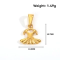 Macro detail of a 24k gold-plated ballet dress pendant with weight and size dimensions - Ballet Dress (DN06) / Gold
