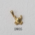 Gouden krab hanger van roestvrij staal met matte afwerking en oogje detail - Kleine Krab Stijl (DW05) / Goud