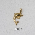 Gouden dolfijn hanger met gepolijste afwerking en oogje voor halskettingen sieraad - Enkele Dolfijn Stijl (DW07) / Goud