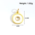 Detail van ronde 24k vergulde schelphanger met breedte 12mm en hoogte van 14,3mm - Holle Ring Stijl (CTS02) / Goud