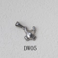 Krabvormige hanger in zilveren afwerking van roestvrij staal voor halskettingen - Kleine Krab Stijl (DW05) / Staalkleur
