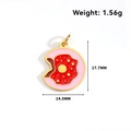 Macro detail of a pink donut pendant with dimensions 17.7mm by 14.5mm for DIY jewelry - Donut-Gold
