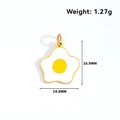 Detail of sunny side up egg pendant with gold trim, size 16.9mm by 14.8mm, for DIY jewelry - Sun Egg-Gold