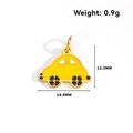 Detailed view of yellow car charm with dimensions 14.9x12.3mm for DIY jewelry - Yellow Car-Gold