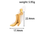 Dettaglio di un ciondolo a stivale dorato da 22,4 mm con specifiche di peso e misura - Oro (C01)