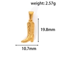 Dettaglio ciondolo stivale da cowboy dorato con peso 2,57g e altezza 19,8mm - Oro (C02)