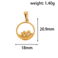 Détails des dimensions du pendentif ours ange doré 1,40g 20,9mm sur 18mm - Style Motif de Vagues - Or (HN08)
