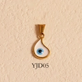 24k gold plated drop-shaped Evil Eye pendant necklace with blue and white enamel inlay - Teardrop Evil Eye Style (YJD05) / Pendant Only (Without Chain) / Gold