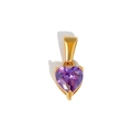 Gouden hartvormige hanger met paarse edelsteen voor DIY roestvrijstalen sieraden - Hart Paarse Zirconia Hanger (TN08) / Goud
