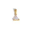 Geometrische gouden driehoek hanger met heldere edelsteen en driepootzetting ontwerp - Driehoek Witte Zirconia Hanger (TN09) / Goud