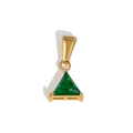 Gouden geometrische hanger met groene edelsteen voor gepersonaliseerde DIY kettingen - Driehoek Groene Zirconia Hanger (TN11) / Goud