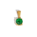 Vintage ronde groene kristallen hanger met gouden zetting voor doe-het-zelf sieraden - Ronde Groene Zirconia Hanger (TN15) / Goud