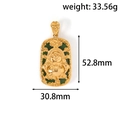 Detailed view of Maitreya Buddha pendant in gold and green jade with Fu character - Maitreya Buddha Style (FP01)