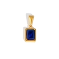 Rechthoekige blauwe edelsteen hanger met goudkleurig roestvrijstalen geometrisch frame - Rechthoekige Diepblauwe Zirconia Hanger (TN20) / Goud